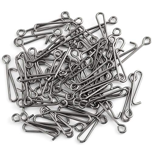 Dr.Fish 50 Pack Fishing Clips Quick Change Speed Clips Crankbait Snaps Stainless Steel Line Lure Hook Connector Freshwater - size: #3-40LB-0.83"