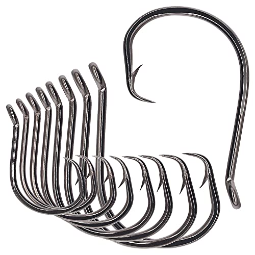 XFISHMAN Circle-Hooks-Fishing-Equipment-Octopus-Hooks-Saltwater-50 Pack #1 –12/0 - color: Black, size: 6/0 50-Pack