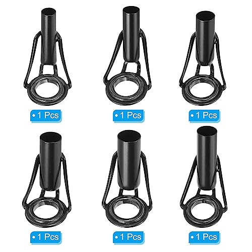 PATIKIL Fishing Rod Tip Repair Kit Stainless Steel Pole Ring Guide Replacement for Saltwater Freshwater Fishing - color: Black, size: 4-6.5mm