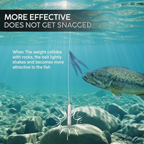Reaction Tackle Drop Shot Weights for Bass Fishing - Skinny Pencil Sinkers for Drop Shot Rig - Freshwater and Saltwater Finesse Fishing - color: Silver, size: 46 Piece Kit