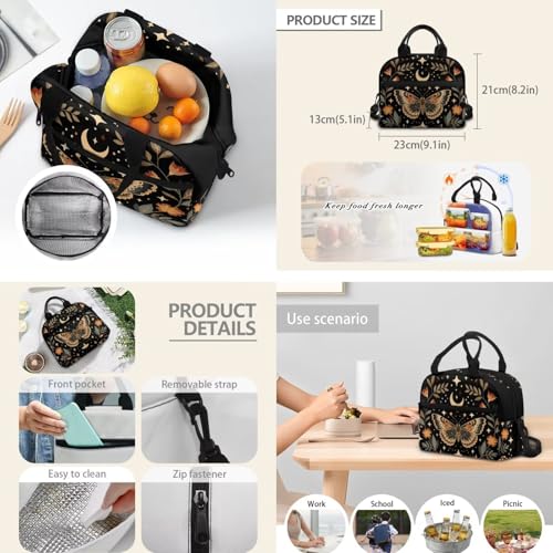 4 PCS Cute School Backpack for Boys Butterfly Schoolbag Rucksack with Lunch Box Handbag and Pencil Case Bottle Sleeve Pouch Set for Elementary Middle School - color: Butterfly