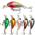 Top Water Fishing Lures Kit, 6 PCS Micro Fishing Lure Crankbaits Baits with 2 Hooks 3D Eyes Bait for Saltwater Freshwater Bass Trout Catfish Pike Perch - color: B