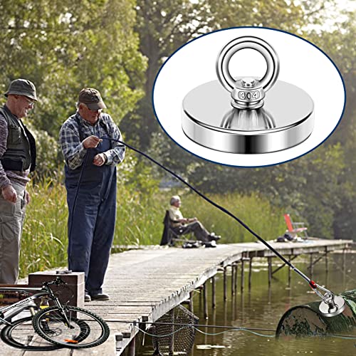 DIYMAG Super Strong Neodymium Fishing Magnets, 1200 Lbs 544 KG Pulling Force Rare Earth Magnet with Countersunk Hole Eyebolt Diameter 3.94 inch(100mm) for Retrieving in River and Magnetic Fishing - size: 100mm