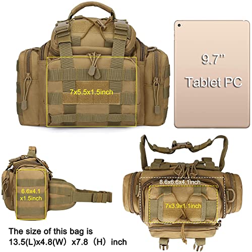 G4Free Sport Outdoor Waist Pack Tactical Sling Bag Hiking Fanny Pack Fishing Tackles(Tan) - color: Brown