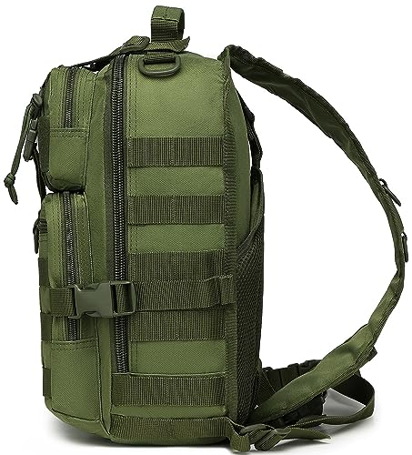 Tactical Sling Pack Big Crossbody Backpack Over Shoulder Bag Military for Men Hiking Outdoor Sport Gym - color: Green