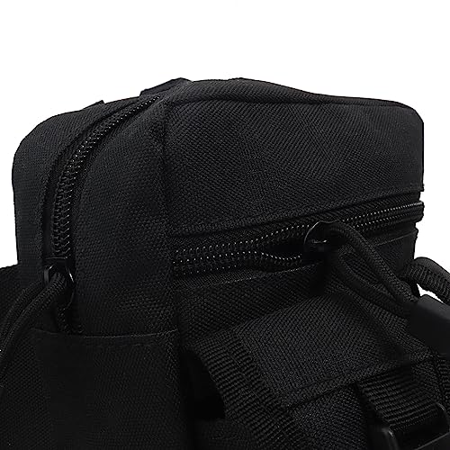 Fanny Pack Tactical Water Bottle Waist Pack Military Fanny Packs MOLLE Army Waist Bag Utility Hip Belt EDC Pack Bag for Outdoors Traveling Camping Hunting Running Cycling Fishing Dog Walking (Black) - color: Black