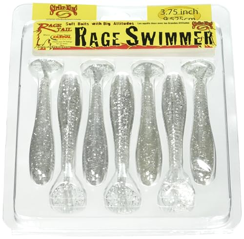 Strike King Rage Swimmer Soft Bait - color: 475 - Carolina Chrome, size: 3.25"