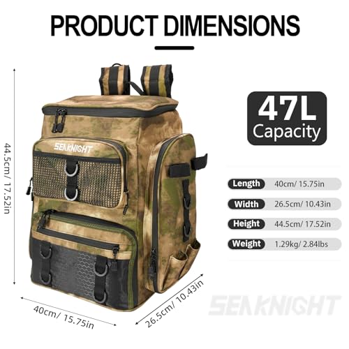 Seaknight Fishing Tackle Backpack (Yellow Camou) - color: Yellow Camou