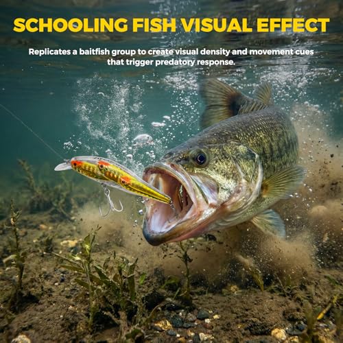 Fishing Lures Minnow Fishing Jerkbait Hard Bait, Noisy Wiggling and Vibrating Actions for More Bites, Deep Diving Swimbait Hard JerkBaits for Bass Pike Trout Walleye Freshwater Saltwater - color: Plecoglossus Altivelis