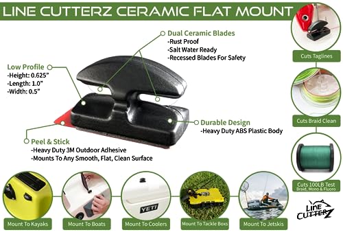 LINE CUTTERZ Rust-Free Patented Ceramic Blade Mountable Quick Fishing Line Cutter - color: Glow-in-The-Dark
