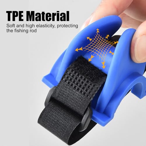 MiOYOOW 4PCS Fishing Rod Holders for Railings, Portable Fishing Pole Holders for Bridge Railings Ship Railings Seaside Guardrails - color: Flat red