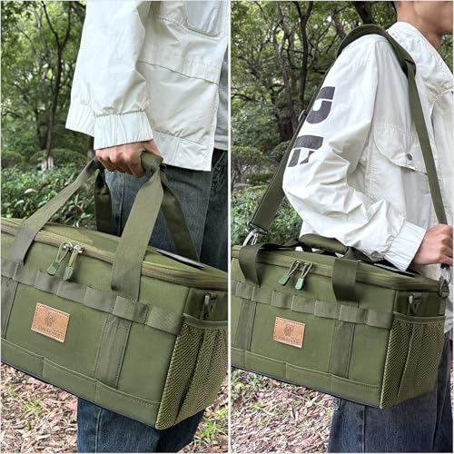 Tactical Camping Storage Bag 18L Tactical Utility Tote Bag Camping Cookware Organizer Trunk Organizer (Army Green) - color: Army Green