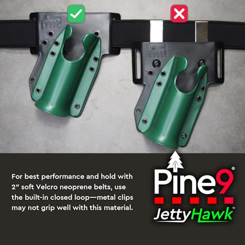JettyHawk Fishing Rod Hip Holster, Hands-Free Quick-Draw Holder, Fits 1.5-2" Pole, for Spinning, Baitcaster, Centerpin & Surf Rods, Wading & MOLLE Belts - color: Infantry