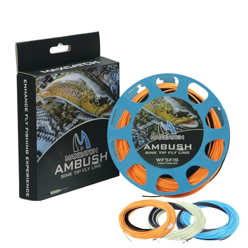 M MAXIMUMCATCH Maxcatch Sinking Tip Fly Line Weight Forward Fishing Line, 3ips/6ips, 4/5/6/7/8 F/S - color: Orange/Black, 3ips, size: WF-5F/S