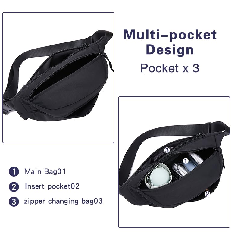 Large Capacity Nylon Women Sling Bags Girl Fanny Pack Light Weight Crossbody Bag Men Shoulder Bag Unisex Classic Waist Packs Purse Hiking Roomy Chest Bag, Easy Carry Any Phone,Wallet - color: Green