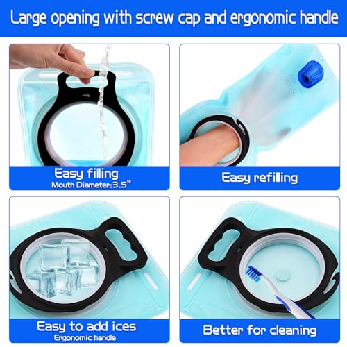 Hydration Bladder, 1.5-2-3L Water Bladder for Hiking Backpack, BPA-Free Leak Proof Water Reservoir Storage Bag, Water Pouch Hydration Pack for Camping Cycling Running - color: 2L-Water Bladder-Blue