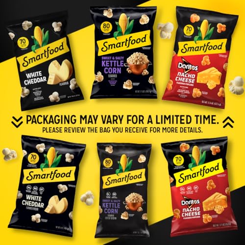 Smartfood Popcorn, Variety Pack, 0.5 Ounce (Pack of 18) - size: 0.5 Ounce (Pack of 18)