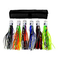 OCEAN CAT 6 Pcs Trolling Lures With Hooks for Marlin, Tuna, Mahi Mahi - 6 Inch - Free Mesh Bag Included - color: combined color