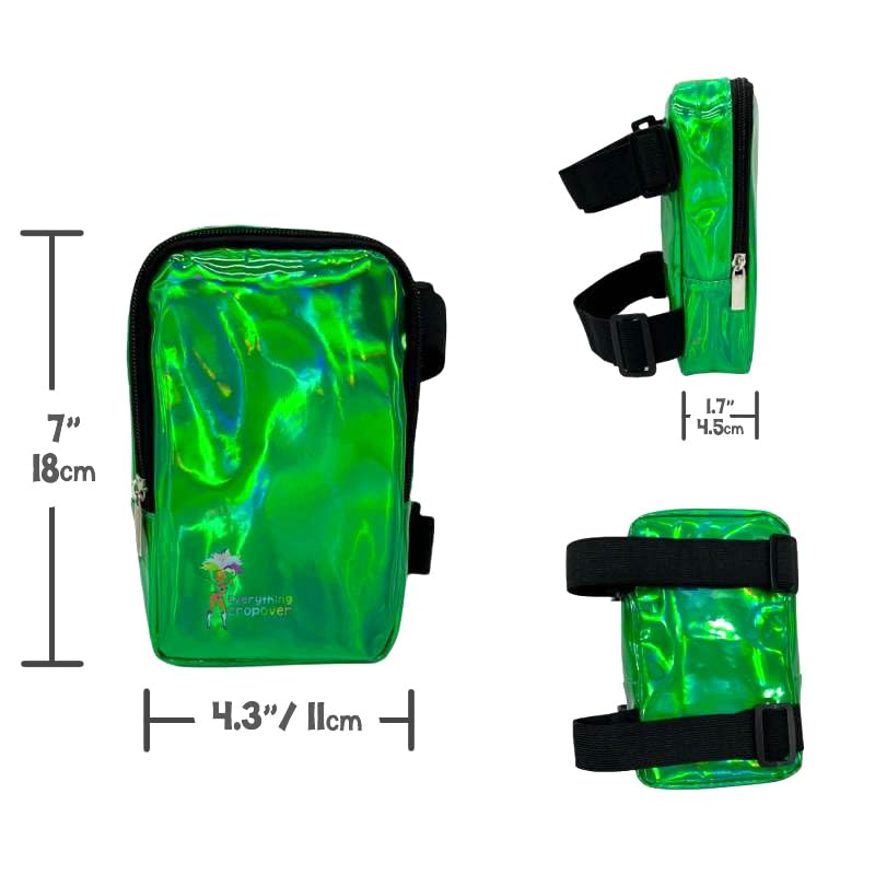 Holographic Thigh Bag | Leg Harness for Women | Outdoor Waist Pouch | Carnival Hiking Travel Fanny Pack with Adjustable Straps | Green - color: Green