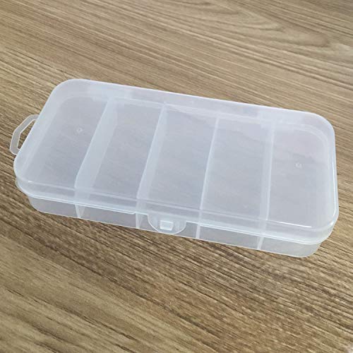 3pcs Multifunctional Portable 5-Grid Clear Visible Plastic Fishing Tackle Accessory Box 5 Compartments Jewelry Making Findings Organizer 4.96 x 2.44 x 1 Inch