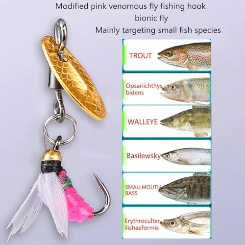 Trout Spinners-10PCS Fly Fishing Lures Fly Fishing Flies Wet Flies Lures with Spinner for Bass Sunfish, Pike，Artificial Bait Hooks for Bass Trout Salmon Fishings,Suitable for Freshwater and Saltwater