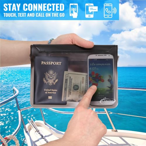 AiRunTech Waterproof Fanny Pack,Phone Pouch Dry Bag for Passport Wallet Purse,Floating Waterproof Bags for Travel Beach Swimming Kayaking Boating Cruise Accessories - color: Gray + Black