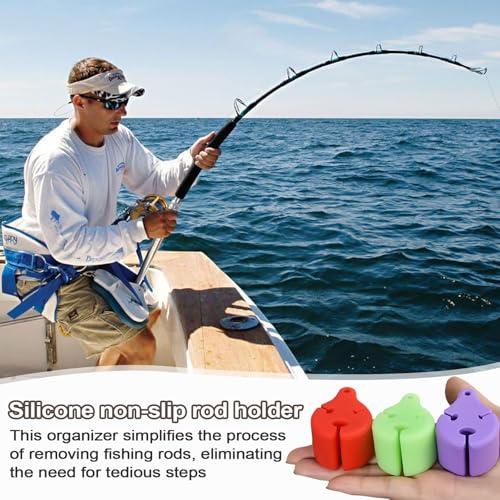 5 Pack Fishing Rod Straps, Fishing Rod Holder Clips, Fishing Rod Fixed Ball, Silicone Fishing Rod Holder Straps