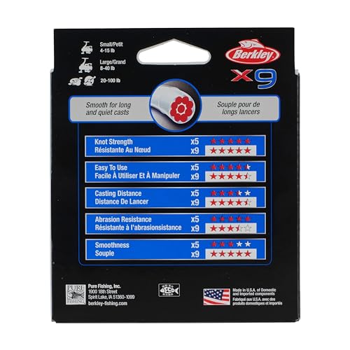 Berkley x9 Braid Fishing Line - color: Flame Green, size: 164yd, style: 6lb Test