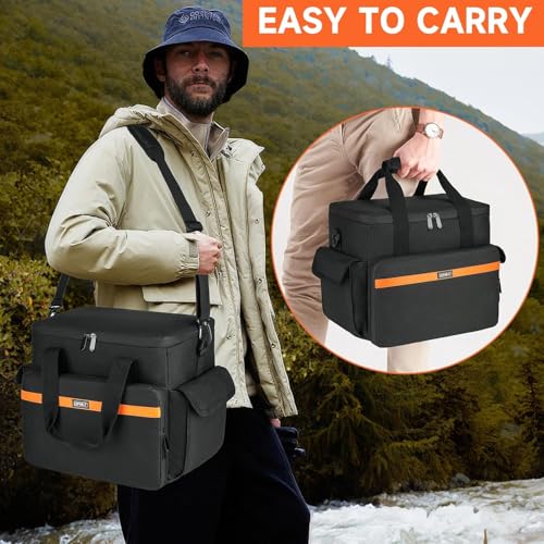 LEFOR·Z Carrying Case Compatible with Jackery Explorer 1000/ECOFLOW River Max/Bluetti EB70S/GRECELL T1000 Portable Power Station,Travel Storage Bag for Charging Cable and Accessories(Bag Only) | Portable Power Station Travel Bag Fits for ECOFLOW River Max