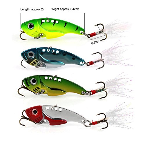 Sougayilang Spinner Spoon Blade Swimbait Freshwater Saltwater Fishing Tackle Lures and Baits-4pcs