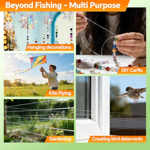 Monofilament Fishing Line with Knot Guide Card, Tangle-Free Snap Ring for No More Mess, Low Memory Smooth Casting Nylon Mono String, 15/20/30/50/80LB, 220-1050 Yards - color: Clear, size: 20LB 1050Yards