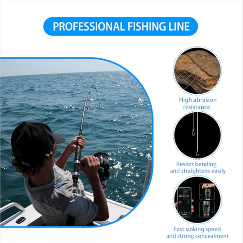 Fishing Thread Nylon Elastic Invisible Magic Fishing Line Fishing Bait Thread 0.1/0.2 mm Length 656 Feet Per Spool Stretchy Fishing Line Clear Fishing String - size: 4 Count (Pack of 1)