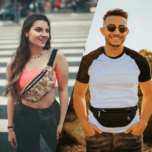 Fanny Pack for Women Men,Crossbody Fanny Pack Water Resistant Sports Waist Bag Pack, Belt Bag for Travel Hiking Running - color: 1pack-browndigital