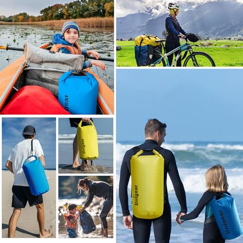 Unigear Dry Bag Waterproof, 2L/5L/10L/20L/30L/40L Floating and Lightweight Bags for Kayaking, Boating, Fishing, Swimming and Camping with Waterproof Phone Case - color: Black, size: us 40l / eu 50l