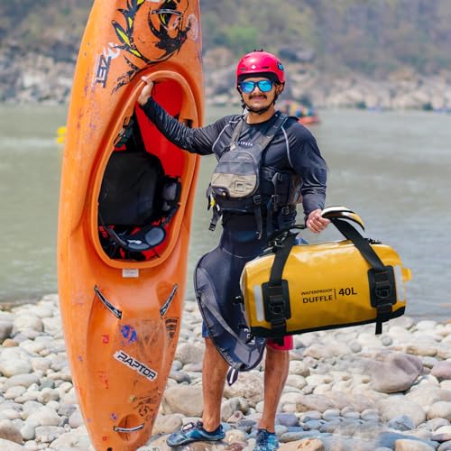 ESONE Dry Bags Waterproof Backpack for Men/Women Dry Bags for Kayaking Waterproof Backpack for Travel Dry Bag Backpack Waterproof Duffel Bag Applicable Boating Camping Paddle Board Surfing（40L） - color: Yellow, size: 40L