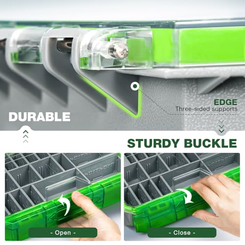 Ghosthorn Fishing Tackle Box, Waterproof 3600 and 3700 Tackle Trays, Plastic Tackle Box Organizer with Removable Dividers, Storage Lure Box and Terminal Tackle Storage - style: 3700*3
