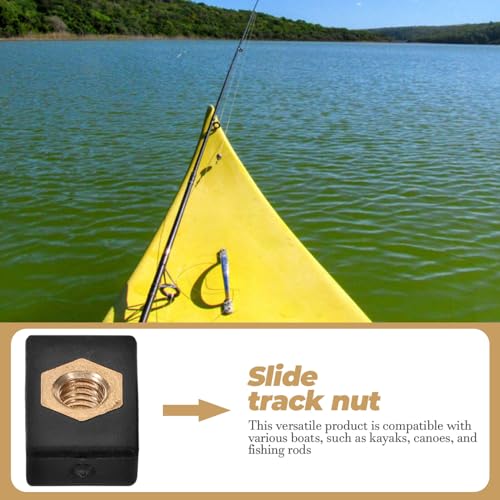 POPETPOP 2pcs Kayak Slide Track Rail Nut Replacement for Canoe Fishing Rod Base Compatible Various Boat Types Secure Support System