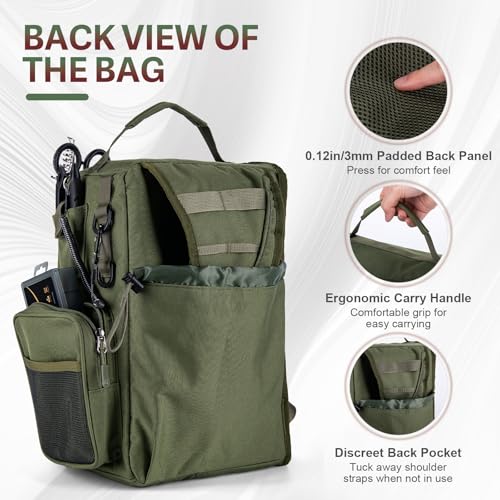 Goture OpenSide Tactical Sling Tackle Bag with 3 Tackle Trays and Fishing Tools, Lightweight Fishing Backpack Storage Gear and Equipment - Green Bag Outdoor, Gift for Men - color: Green, size: Small bag with 3600 trays, style: Bag + Fishing Boxes(handle)
