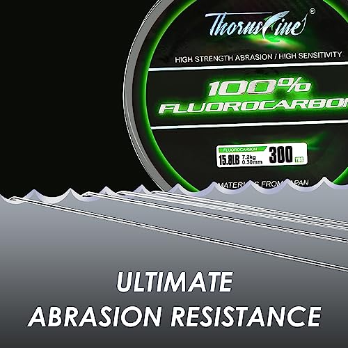 100% Pure Fluorocarbon Fishing Line - Premium Leader Material from Japan - High Strength, Abrasion-Resistant, Fast Sinking - Freshwater and Saltwater Fishing Leader - size: 37LB/0.57mm/55Yds