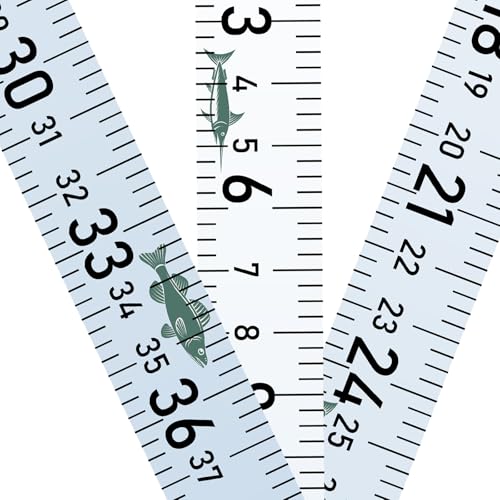 Fishing Ruler for Boat 58" Self-Adhesive Fish Measuring Decals (3 Pack) Waterproof Self Adhesive Measuring Ruler Tape (Blue) - color: Blue
