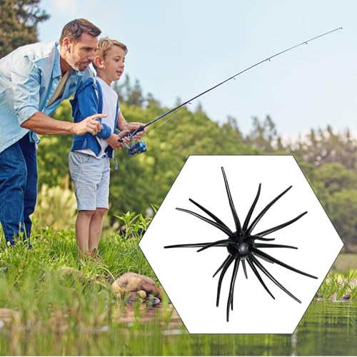 Tentacle Creature Lure Floating Fishing Lure Simulation Sea Urchin Bait Artificial Baits for Bass Fishing - color: Dark green