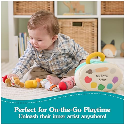 GUND Baby My Little Artist 5-Piece Plush Playset with Rattle, Squeaker and Crinkle Plush Toys, Sensory Toy for Babies and Newborns, 7.5” - style: Artist Playset