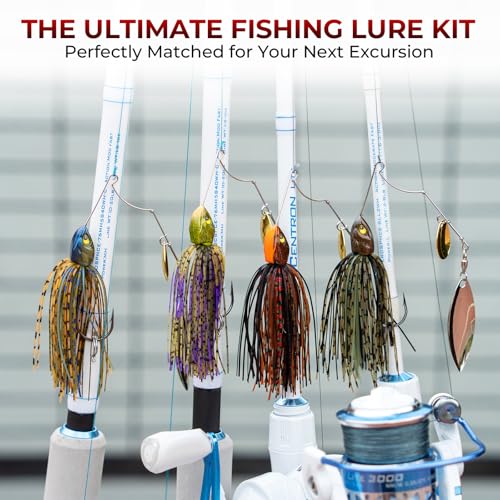 MadBite by KastKing Spinnerbait Fishing Lures, Bass Trout Salmon Walleye Stainless Steel Spinner Baits Kit, Saltwater Freshwater, 4 pcs - color: Muddy Water - Double Willow, size: 1/2oz
