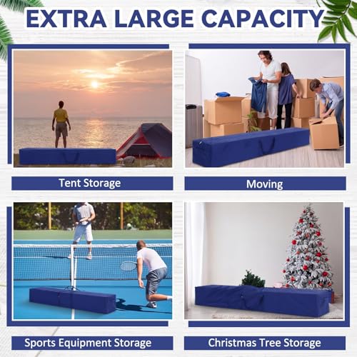 1 Pack 83 x 16 x 12 Inch, 260 L Extra Large Duffle Bag Camping Tent Storage Bag Heavy Duty Waterproof Sport Outdoor Equipment Carrying Case for Pole Travel Canopy Hammock Tripod(Blue) - color: Blue, size: 83 x 16 x 12 Inch, 260 L
