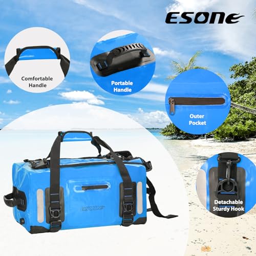 ESONE Dry Bags Waterproof Backpack for Men/Women Dry Bags for Kayaking Waterproof Backpack for Travel Dry Bag Backpack Waterproof Duffel Bag Applicable Boating Camping Paddle Board Surfing（90L） - color: Blue, size: 90L
