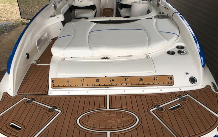 Fish Ruler for Boat 40"/48" with Backing Adhesive Fish Measuring Sticker Foam Fish Measuring Board for Fishing Boat, Cooler, Kayak, Yacht Fish Ruler Boat Accessories - color: Light Brown, size: 48"