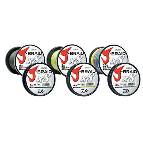 Daiwa J-Braid 300M 8-Strand Woven Round Braid Line - color: DARK GREEN, size: 50 lb
