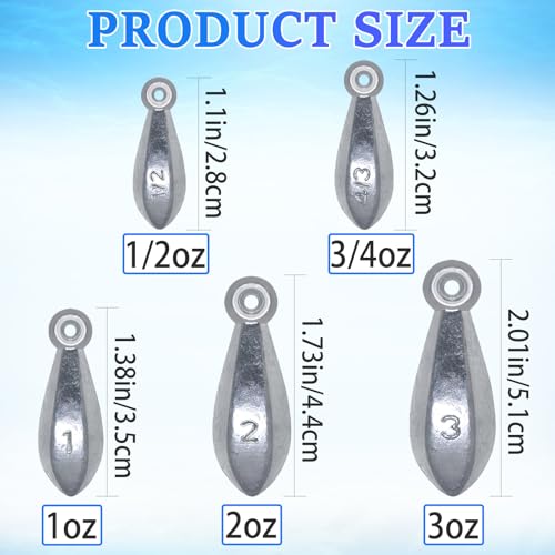 Fishing Weights Sinkers Bank Fishing Lead Sinkers Bullet Fishing Weights Ocean Saltwater Surf Fishing Gear Fishing Assortment 1oz 2oz 3oz 4oz - style: Mix-30pcs