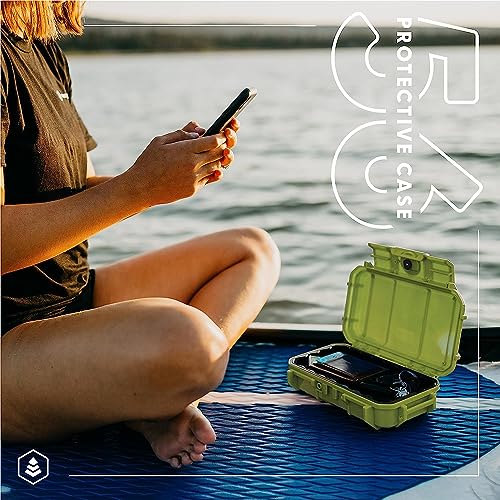 Evergreen 56 Dry Box - EDC Tough Protective Case USA Made for Organization of Cameras, Phones, Camping, Fishing, Hiking, Water Sports (Orange, TOPO) - color: Orange, TOPO