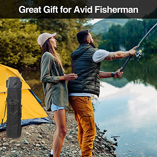 DONQL Fishing Rod Bags, Outdoor Fishing Pole Case, Multifunction Camping Portable Travel Carry Cases Backpack, Fishings Rod and Reel Case Holds 5 Poles & Rig Tackles, Fishings Gift for Men - color: Black